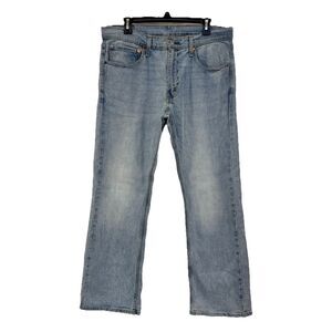 Levis 527 Jeans Bootcut Mens 34x30 Y2K Blue Light Wash Western Rodeo Fade